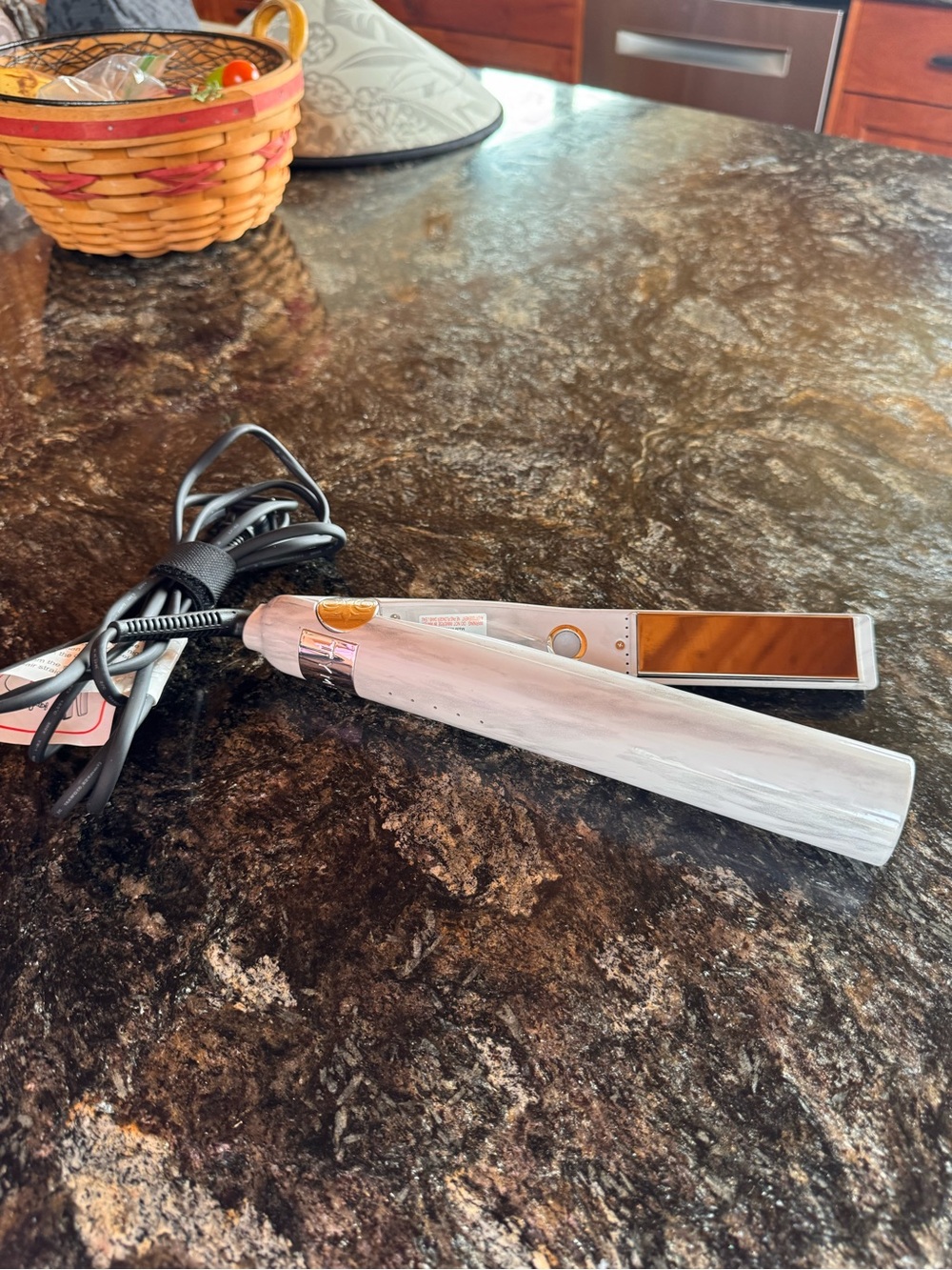 TYME White and Rose Gold Hair Styling Iron